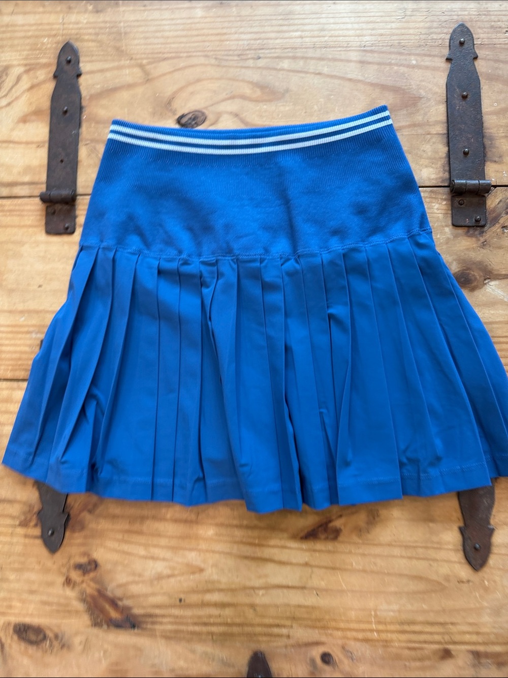 Wilson Royal Blue Pleated Skater Skirt with White-Trim Waistband